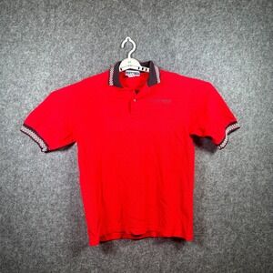 Jerzees Polo Shirt Mens M Red Cotton Golf Collared Short Sleeve Regular Fit